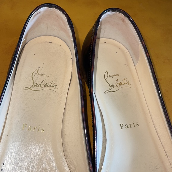 Christian Louboutin, size 39 (9), tortoise shell patent ballet flats - Picture 2 of 7